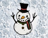 Dibujo Un muñeco de nieve con sombrero pintado por Itzii