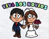 Dibujo Viva los novios pintado por flashay