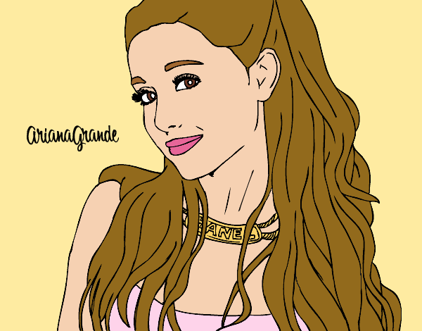 Dibujo Ariana Grande con collar pintado por melissita