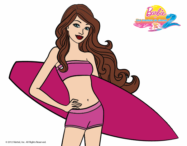 Barbie con tabla de surf