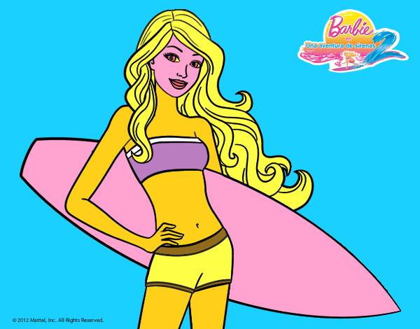 Barbie con tabla de surf