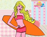 Barbie con tabla de surf