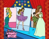 Dibujo Barbie, desfilando por la pasarela pintado por queyla