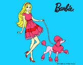 Barbie paseando a su mascota