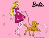 Barbie paseando a su mascota