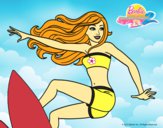 Dibujo Barbie surfeando pintado por LunaLunita