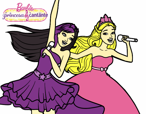 Barbie y la princesa cantando