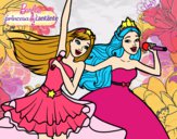 Barbie y la princesa cantando