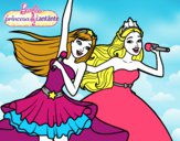 Barbie y la princesa cantando