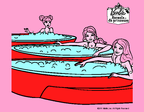 Barbie y sus amigas en el jacuzzi