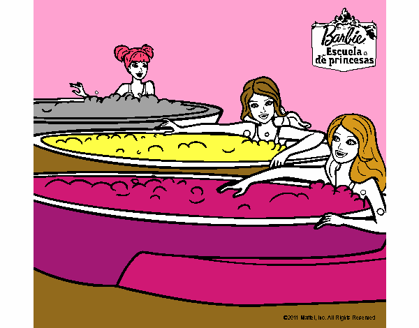 Barbie y sus amigas en el jacuzzi