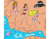 Barbie y sus amigas en la playa