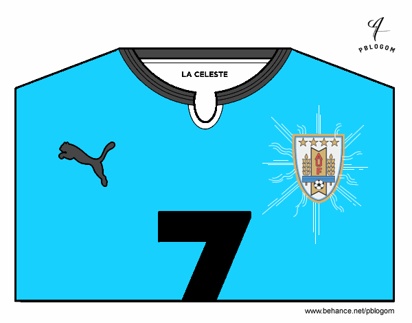 Camiseta del mundial de fútbol 2014 de Uruguay