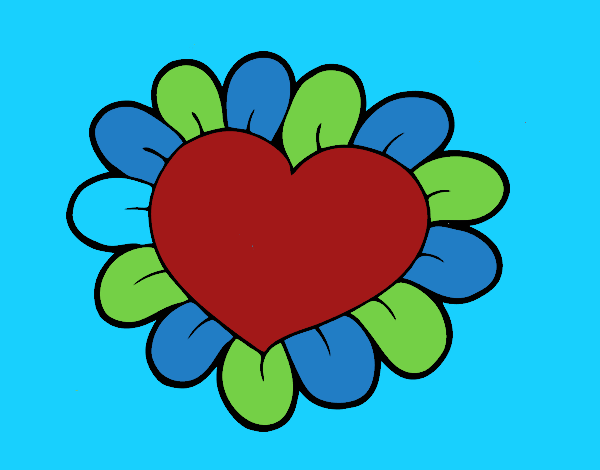 Dibujo de Corazón flor pintado por en Dibujos.net el día 11-12-15 a las ...