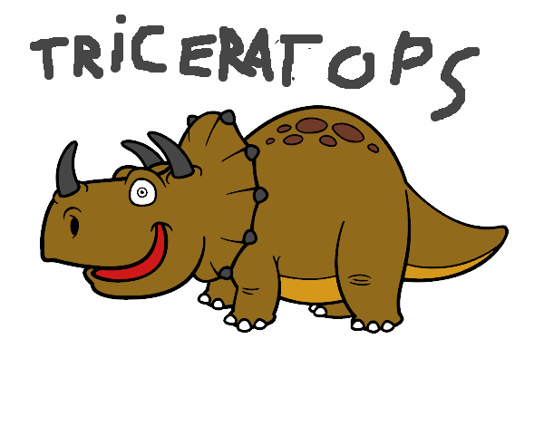 Dibujo Dino Triceratops pintado por sergiomesa