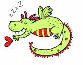 Dragón infantil durmiendo