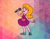 Estrella del pop cantando