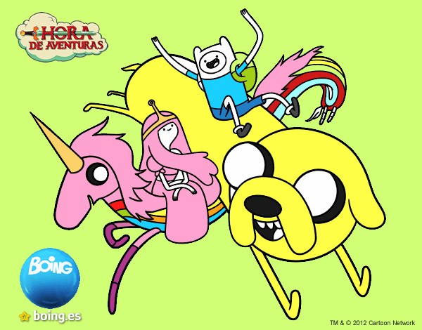 Finn y Jake con la Princesa Chicle