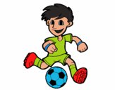 Jugador de fútbol con balón