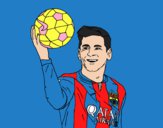 Dibujo Lionel Messi pintado por nigg 