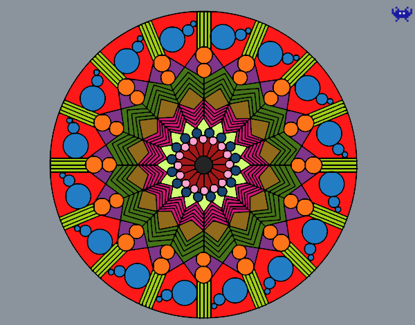 Dibujo Mandala flor con círculos pintado por galoponcho
