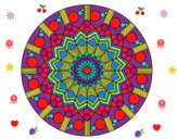 Dibujo Mandala flor con círculos pintado por juliamaria