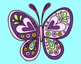 Dibujo Mandala mariposa pintado por meagan