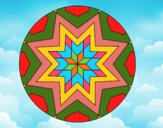 Dibujo Mandala mosaico estrella pintado por LULA1096