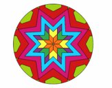 Dibujo Mandala mosaico estrella pintado por murano