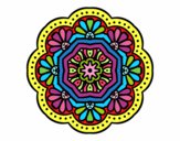 Dibujo Mandala mosaico modernista pintado por meagan