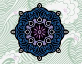 Dibujo Mandala nube pintado por taia