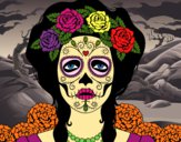 Dibujo Mujer calavera mejicana pintado por LunaLunita