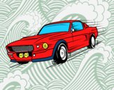 Dibujo Mustang retro pintado por reygato