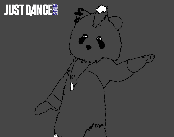Dibujo Oso Panda Just Dance pintado por luzugames
