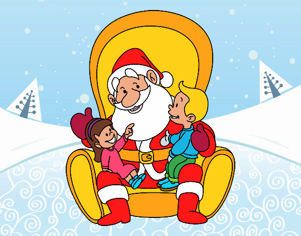 Santa Claus con niños