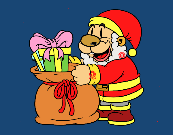 Santa Claus ofreciendo regalos