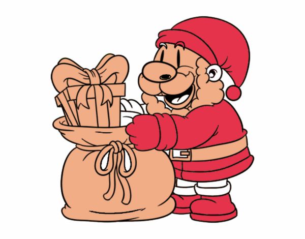 Santa Claus ofreciendo regalos