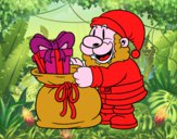 Santa Claus ofreciendo regalos