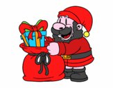 Santa Claus ofreciendo regalos