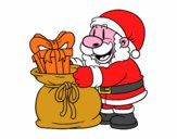 Santa Claus ofreciendo regalos