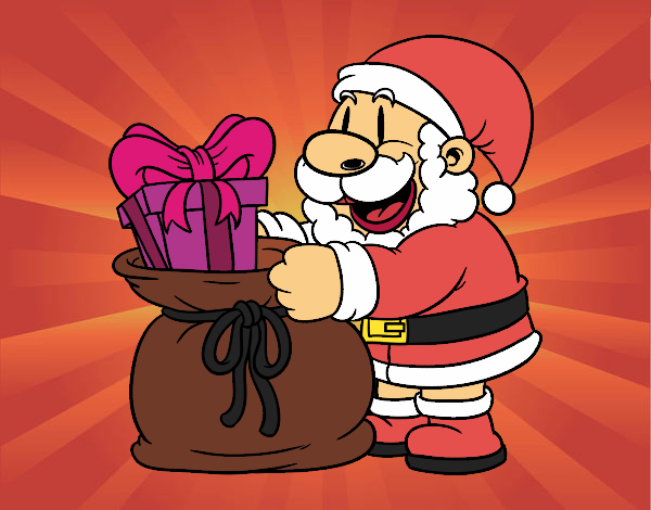 Santa Claus ofreciendo regalos