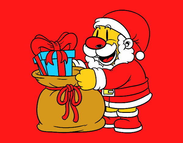 Santa Claus ofreciendo regalos