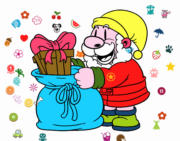 Santa Claus ofreciendo regalos