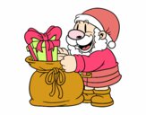 Santa Claus ofreciendo regalos