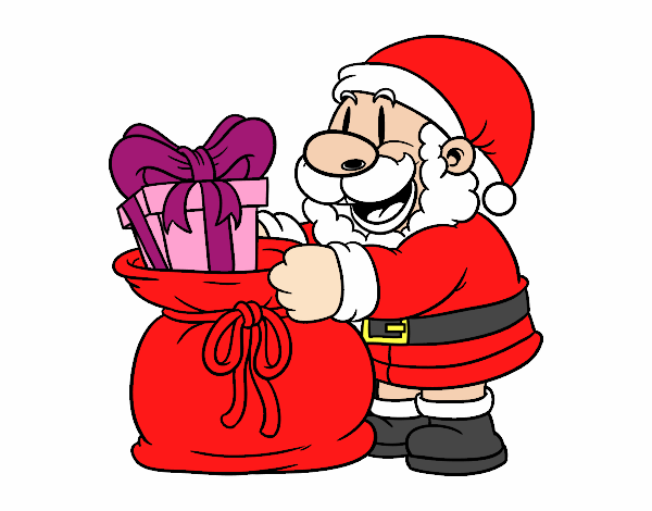 Santa Claus ofreciendo regalos