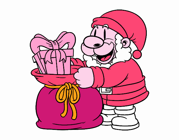 Santa Claus ofreciendo regalos