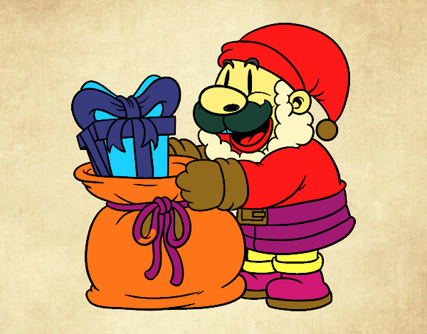 Santa Claus ofreciendo regalos