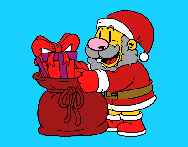 Santa Claus ofreciendo regalos