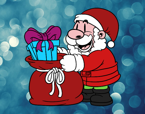 Santa Claus ofreciendo regalos