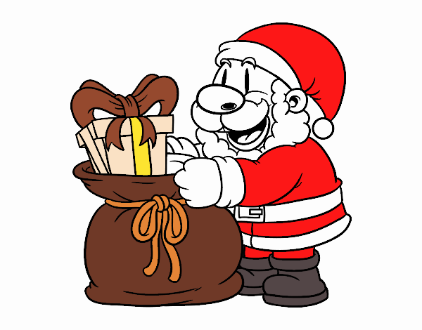 Santa Claus ofreciendo regalos